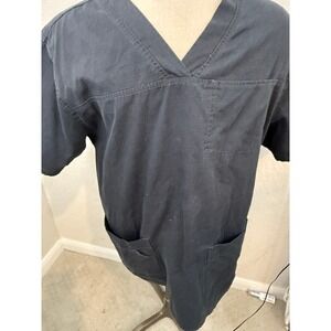Carhartt Black  Scrub Top V Neck Short Sleeve Medical Uniform‎ Large Size L